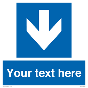 Custom Directional signage blue down arrow 